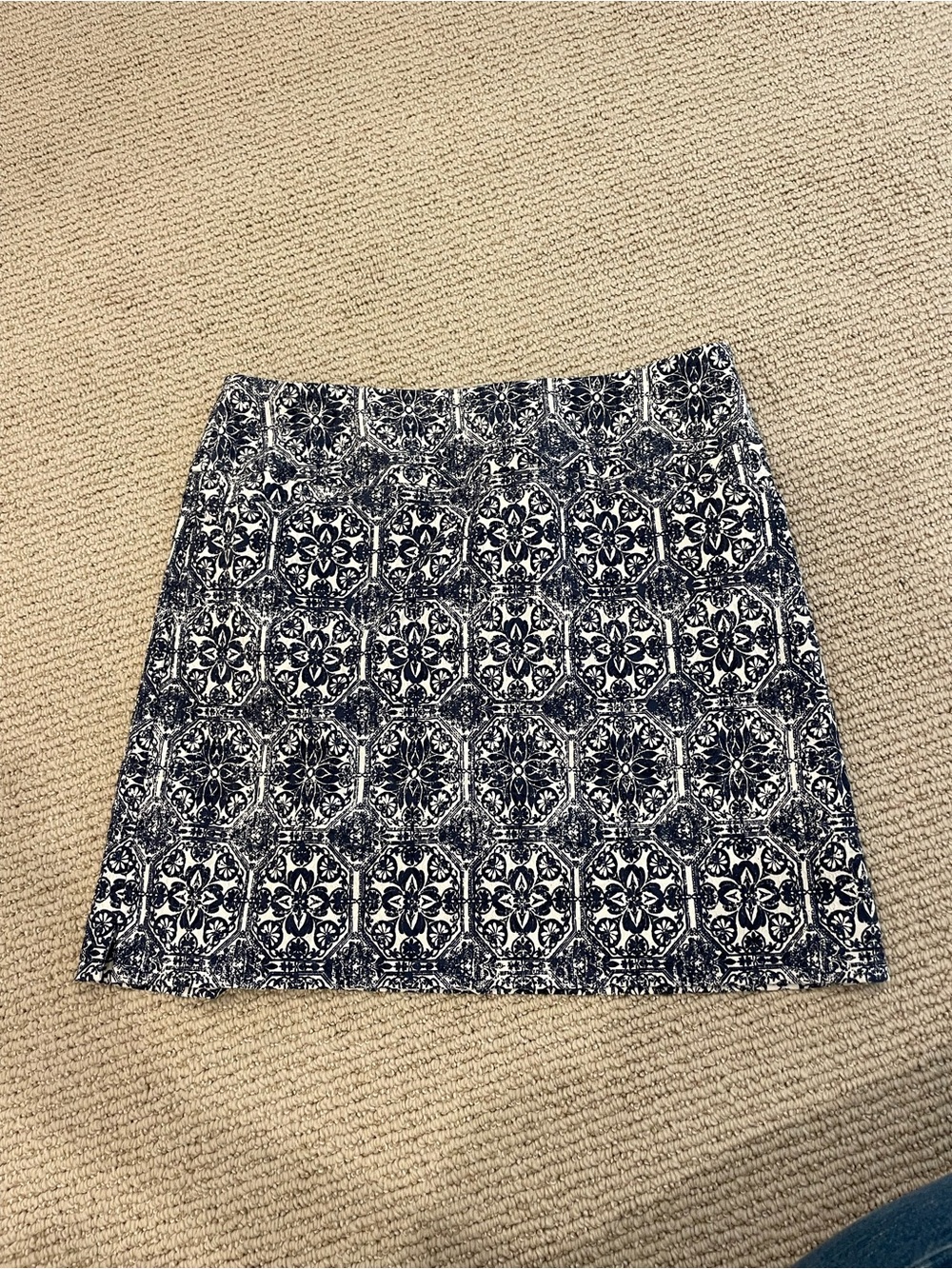 Women's Navy and White Patterned Skort